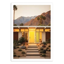 Affiche 50x70 cm - Palm Springs Mid-century sunset - Philippe Hugonnard