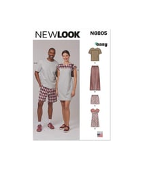 Patron New Look 6805 - Vêtements de nuit unisexes taille n°fr 30-58