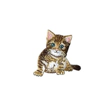 Ecusson thermocollant Chaton marron 5x6cm