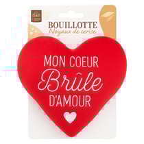 Bouillotte aux noyaux de cerise coeur