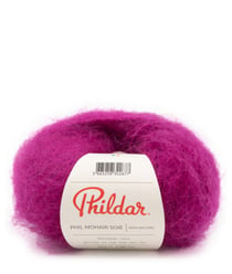 Fil exceptionnel à tricoter PHIL MOHAIR SOIE - Phildar Rose magenta
