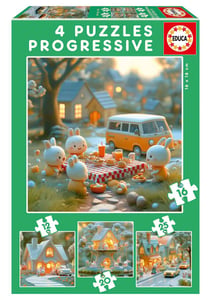 Puzzle progressif la ville des lapins - Educa Borras - Vert