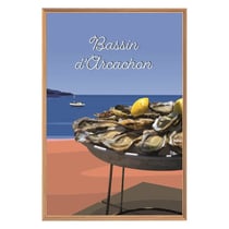 Tableau mural encadré illustration d'Arcachon 65x97 cm