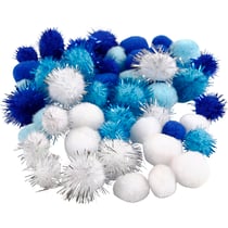 Pompons, d 15+20 mm, ass. de couleurs, 48 ass./ 1 Pq.