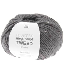 Pelote de laine à tricoter Essentials Mega Wool Tweed chunky - 100GR - Rico Design 09 Gris Mauve