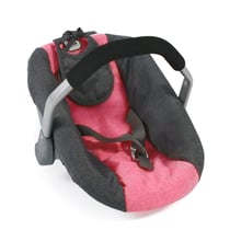 Siège de voiture pour poupées, Mélange anthracite - rose