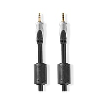 Nedis Câble Audio Stéréo 3,5 mm Mâle-Mâle 5m Plaqué Or Noir