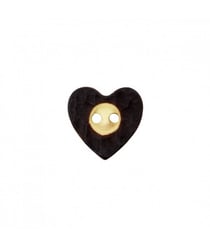 Carte de 2 boutons Coeur simili corne 20mm - Prym Marron