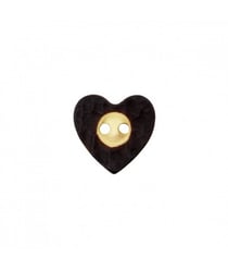 Carte de 3 boutons Coeur simili corne 16mm - Prym Marron