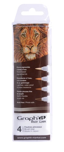 Set Graph'it Pochette de 4 feutres pinceau Brush Liners Dégradés bruns