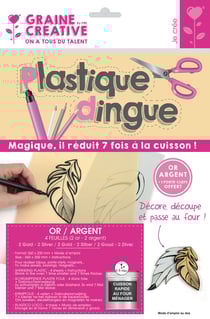 POCH. 4 FEUILLES PLASTIQUE DINGUE 2 OR 2 ARGENT 262x202x2