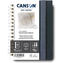 Carnet - Aquarelle - A5 - 40 pages - 300g - Grain fin - Blanc - Canson - Art Book
