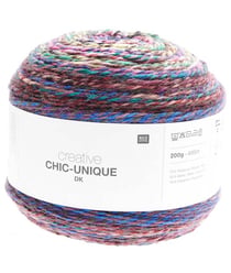 Pelote de laine à tricoter Creative Chic Unique DK - 200GR - Rico Design 004 Bubblegum multicolore