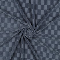 Tissu Jersey carreaux éponge uni Bleu gris