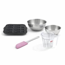Set pâtisserie avec moule 9 madeleines 28 x 18 cm en silicone, 2 bols à mixer, verre mesureur et spatule Zenker