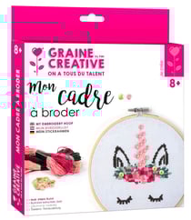 Kit Canevas sur Tambour à Broder Licorne Ø 15,5 cm