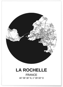 Carte La Rochelle | A3 : 29,7x42cm