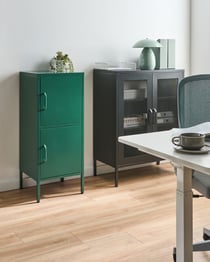 Armoire de Rangement avec 2 Portes et 4 Étagères en Acier Vert Pour Rangement Pratique Dossiers Pour Bureau ou Chambre Beliani