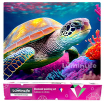 Diamond Painting Broderie Diamant LUMINLIFE 50x70cm, 100% strass, diamants ronds - Tortue