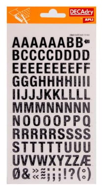 Lettres Transfert Noir 12mm