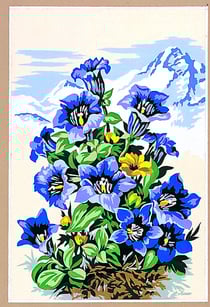 Canevas antique Fleurs des montagnes violettes 30x40cm