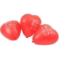 Lot de 5 ballons de baudruche cœur rouge avec inscription Fackelmann Nature