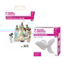 9 moules en latex Santons - Crèche de Noël + Plâtre 1 kg