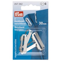 Agrafes et barrettes plates pour jupe argent 30mm