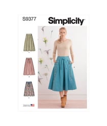 Patron Simplicity 9377 - Jupes évasées pour femme en deux longueurs du 34 au 52 FR taille n°FR 34-42