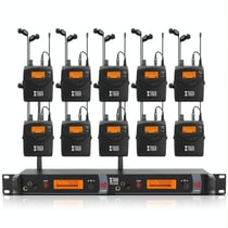Système Microphone Sans Fil UHF Pour Scène Avec 10 Récepteurs Résistants YONIS