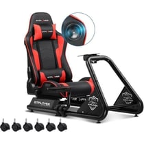 Simulateur de conduite PC - Siège cuir Noir/rouge haut-parleurs 3D - GTPLAYER