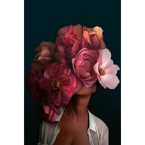 Tableau sur toile fleurs rouges 45x65 cm