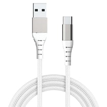 Force Power Câble Renforcé USB A / USB C 2m 3A 15W Résistant à 12 000 Flexions Blanc
