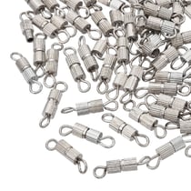 15 FERMOIRS A VIS metal argente 8 x 4 mm - creation bijoux perles