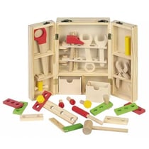 Mallette du bricoleur en bois 40 pièces - boite a outils enfant - jeu d'imitation bricolage