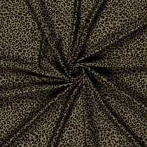 Tissu Lycra maillot de bain anti UV Nyrah panthère Noir sur fond Vert kaki