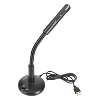 LinQ Microphone de Bureau USB avec Son Omnidirectionnel et Réduction de Bruit Noir