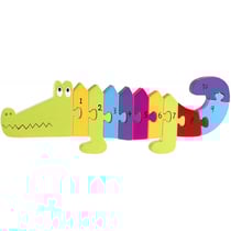 Puzzle crocodile en bois les chiffres 30 cm 11 pieces - jeu educatif