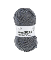 Pelote à tricoter SUPER SOXX TWEED 6 fils - 150 Gr - Lang Yarns : La laine robuste, chaude et élégante 05 Gris