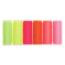 6 bobines de fils à coudre fluo 100 m