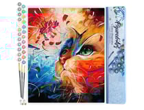 Peinture par Numéro Figured'Art - Chat coloré - Kit de Loisir Créatif DIY Numéro d'Art Complet - 40x50cm sans châssis en bois