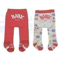 2 paires de collants : fleurs et fruits + rouge baby born 43 cm - zapf creation