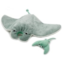 Peluche Ptipotos Raie manta et son bébé menthe - Les Déglingos