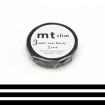 Masking tape - 3 rouleaux ultra-fins noir mat 3mm - 7 m x 3mm
