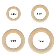 18 anneaux en bois 4/5/6/7 cm