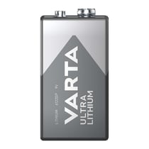 Varta Pile 9V Ultra Lithium 1200 mAh pour Détecteurs de Fumée / Talkies-walkies Gris
