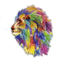 Le Lion Mozaïk - Puzzle en bois - Boite en carton