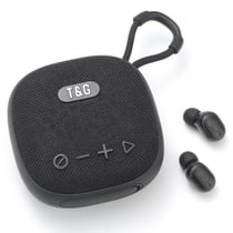 Mini Enceinte Bluetooth 2 En 1 Avec Écouteurs TWS Autonomie Longue Portée 10M Noir YONIS