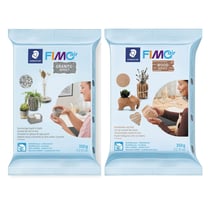 2 pâtes polymères Fimo Air Effect 350 g Granit + Bois