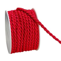 4 mètres de cordon, cordelette unie tressée décoration, scrapbooking couture 4 mm ROUGE